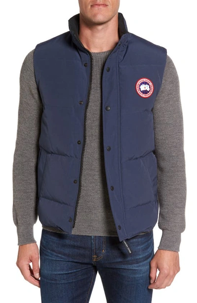 Shop Canada Goose Garson Slim Fit Quilted Down Vest In Navy