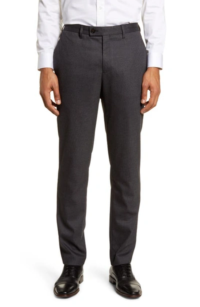 Shop Ted Baker Beeztro Flat Front Pants In Charcoal