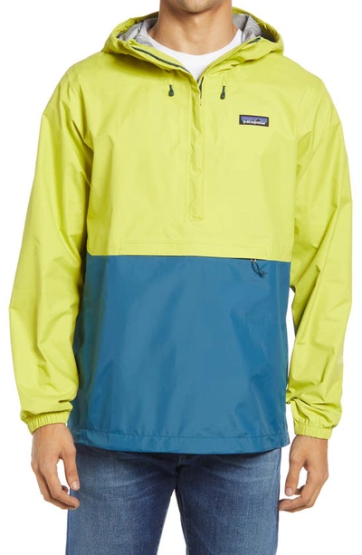 Shop Patagonia Torrentshell 3l Packable Waterproof Pullover In Chartreuse