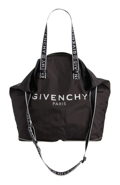 Shop Givenchy Light 3 Logo Packable Tote In Black/white