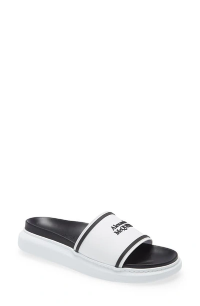 Shop Alexander Mcqueen Logo Slide Sandal In White