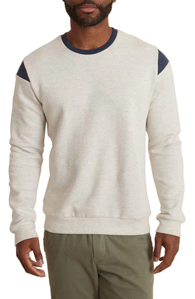 Shop Marine Layer Pieced Crewneck Sweatshirt In Oatmeal Heather
