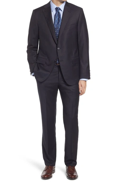 Shop Hickey Freeman Infinity Classic Fit Solid Wool Suit In Navy