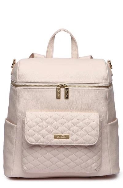 Shop Luli Bebe Monaco Faux Leather Diaper Backpack In Pastel Pink