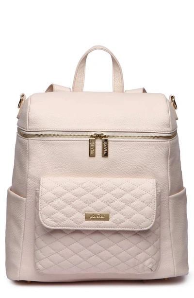 Luli Bebe Monaco Faux Leather Diaper Backpack In Pastel Pink