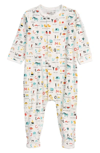 Magnetic Me Abc Love Fitted One-piece Pajamas In White