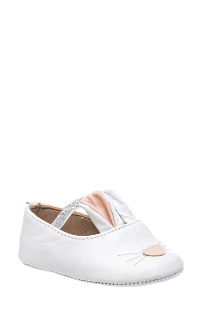 Shop Elephantito Bunny Crib Shoe In White