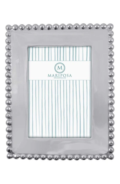 Mariposa Pearled Picture Frame, 5" X 7" In Silver