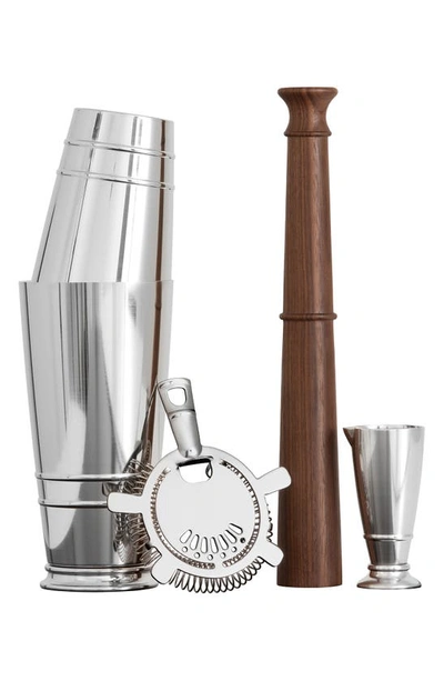 Shop Fortessa Crafthouse 4-piece Cocktail Shaker Set In Silver