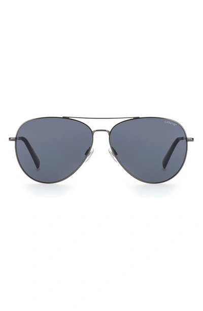 Shop Levi's 58mm Aviator Sunglasses In Dark Ruth/ Grey