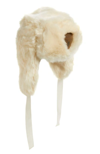 Shop Nobis Faux Fur Trapper Hat In Cream