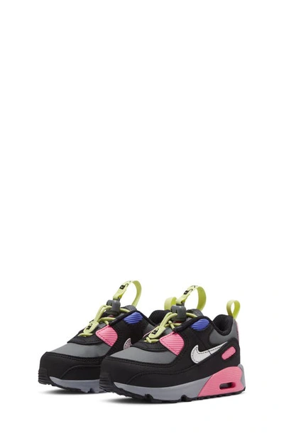 Shop Nike Kids' Air Max 90 Toggle Sneaker In Smoke Grey/ Silver