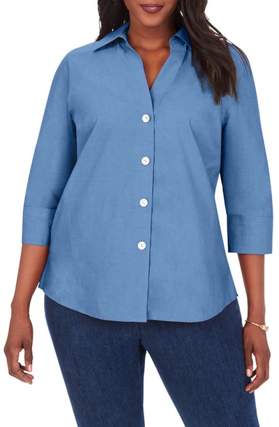 Shop Foxcroft Paige Button-up Shirt In Mountain Blue