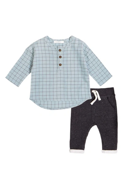 Shop Petit Lem Infant Boy's  Henley & Pants Set In 607 Teal