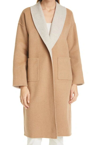 Shop Eileen Fisher Double Face Wool & Cashmere Coat In Honey