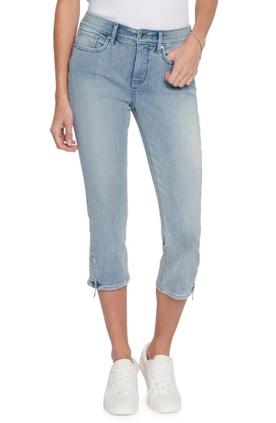 Shop Nydj Chloe Zip Hem Capri Jeans In Clean Affection