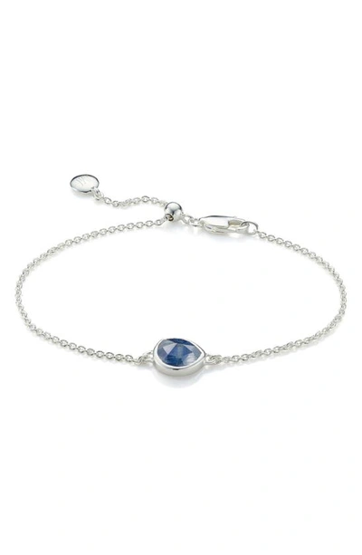 Shop Monica Vinader Siren Semiprecious Stone Bracelet In Silver/ Kyanite