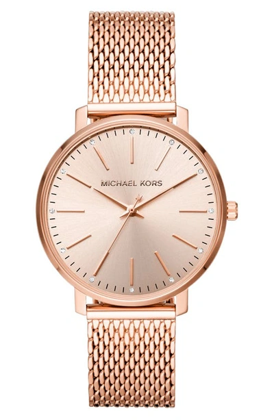 Shop Michael Michael Kors Pyper Bracelet Watch, 38mm In Rose Gold