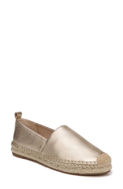 Shop Sam Edelman Khloe Espadrille Flat In Molten Gold Leather