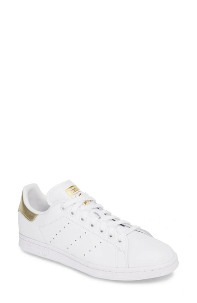 Shop Adidas Originals Stan Smith Sneaker In White/ White/ Gold