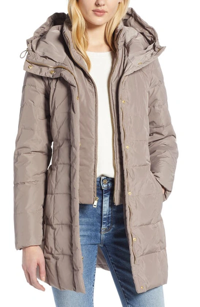Shop Cole Haan Signature Cole Haan Hooded Down & Feather Jacket In Cashew