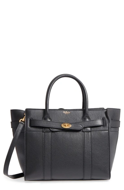 Shop Mulberry Small Zip Bayswater Classic Leather Tote In Black