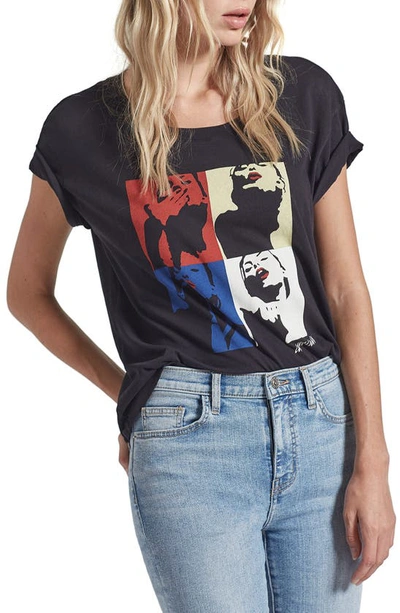 Shop Current Elliott The Relaxed Amour Graphic Tee In Caviar W Kiss G