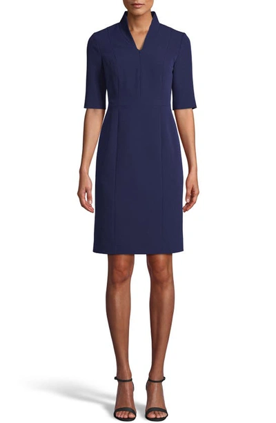 Shop Anne Klein Zip Front Sheath Dress In Distant Mountain