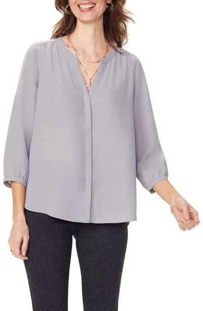 Shop Nydj Pleat Back Blouse In Mineral