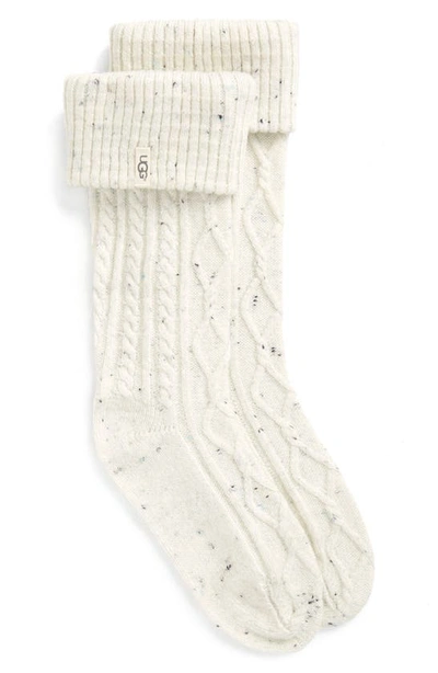 Shop Ugg 'shaye' Tall Boot Socks In Cream Fabric