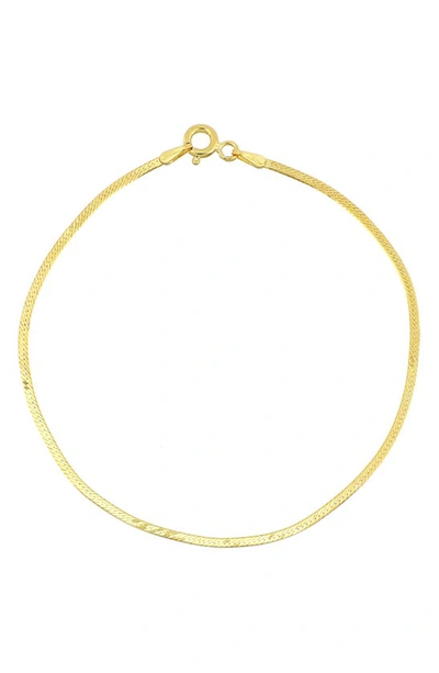 Shop Bony Levy Herringbone Chain Bracelet In Yellow Gold