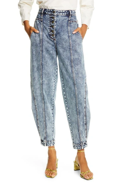 Shop Ulla Johnson Brodie Taper Ankle Jeans In Medium Acid Wash