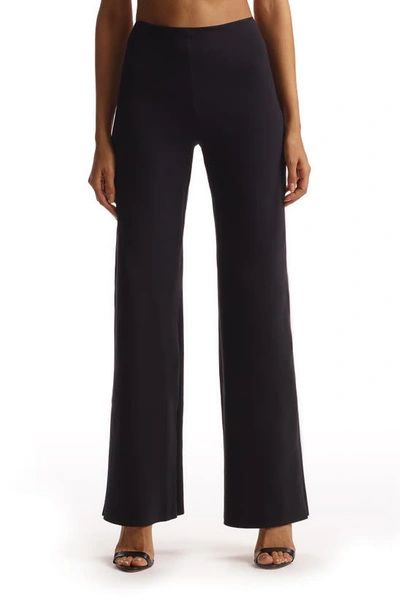 Commando Stretch-neoprene Wide-leg Pants In Black