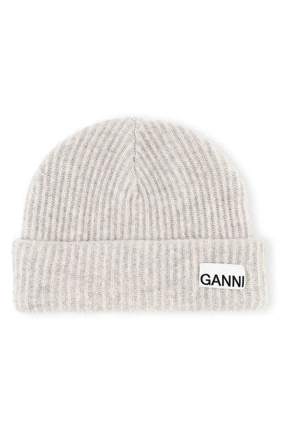 Shop Ganni Recycled Wool Blend Hat In Paloma Melange
