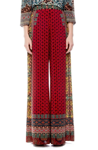 Shop Alice And Olivia Athena Pattern Mix Wide Leg Pants In Always Forever Multi