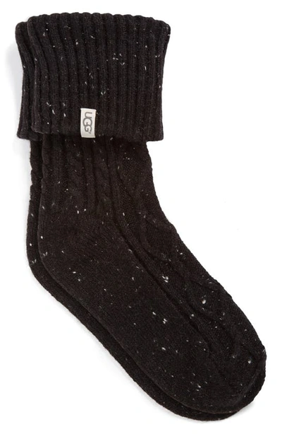Shop Ugg 'sienna' Short Boot Sock In Black Fabric