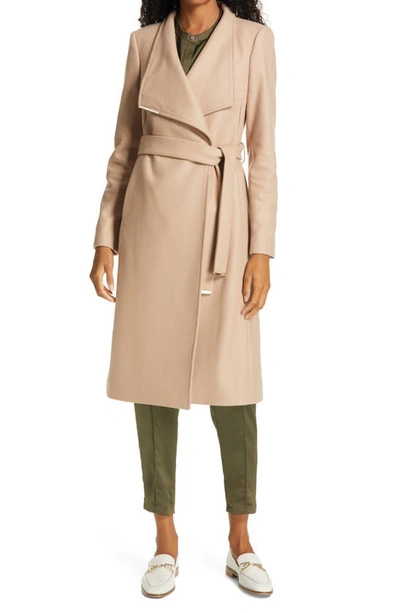 Shop Ted Baker Rose Wool & Cashmere Blend Wrap Coat In Camel