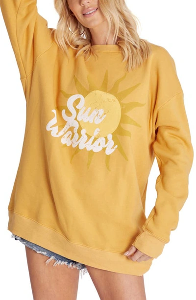 Shop Wildfox Roadtrip Sun Graphic Oversize Sweatshirt In Citrine