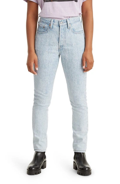 Levi's 501 Cropped Straight-leg High-rise Stretch-denim Jeans In Blue |  ModeSens
