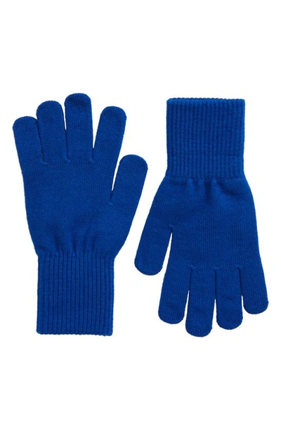 Shop Trouve Nordstrom Knit Gloves In Blue Surf