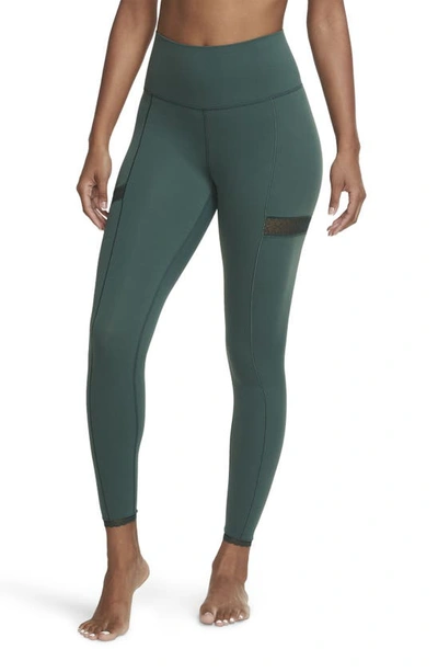 Shop Nike Yoga Statement High Waist 7/8 Tights In Pro Green/vintage Green