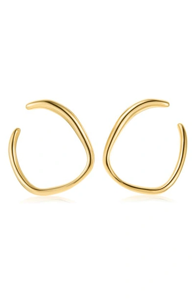Shop Monica Vinader Nura Reef Wrap Hoop Earrings In Yellow Gold