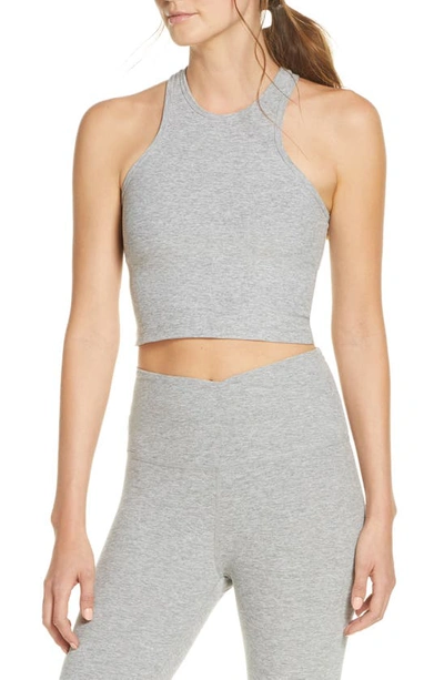 Shop Beyond Yoga Studio Crop Tank In Silver Mist