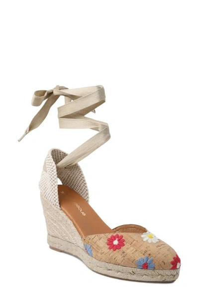 Shop Andre Assous Ensley Embroidered Espadrille Wedge Sandal In Multi Fabric