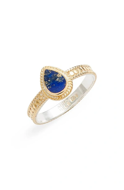 Shop Anna Beck Lapis Lazuli Stacking Ring In Gold/ Lapis