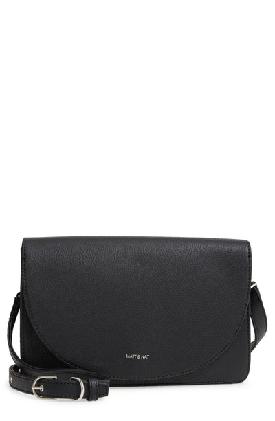Shop Matt & Nat Purity Sofi Water Resistant Vegan Leather Crossbody Bag In Black
