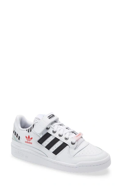 Shop Adidas Originals Forum Low Sneaker In White/ Core Black/ True Pink