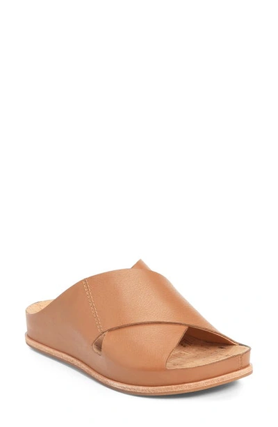 Shop Kork-easer Tutsi Slide Sandal In Brown Leather