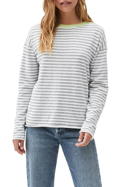 Shop Michael Stars Contrast Ringer Sweater In Grey