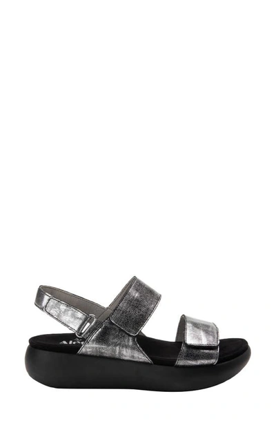 Shop Alegria Baille Slingback Sandal In Pewter Streak Leather